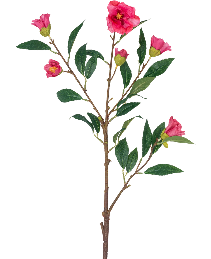 Kunstbloem Camellia 80 cm roze