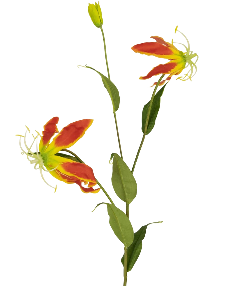 Kunstbloem Gloriosa 81 cm rood/geel
