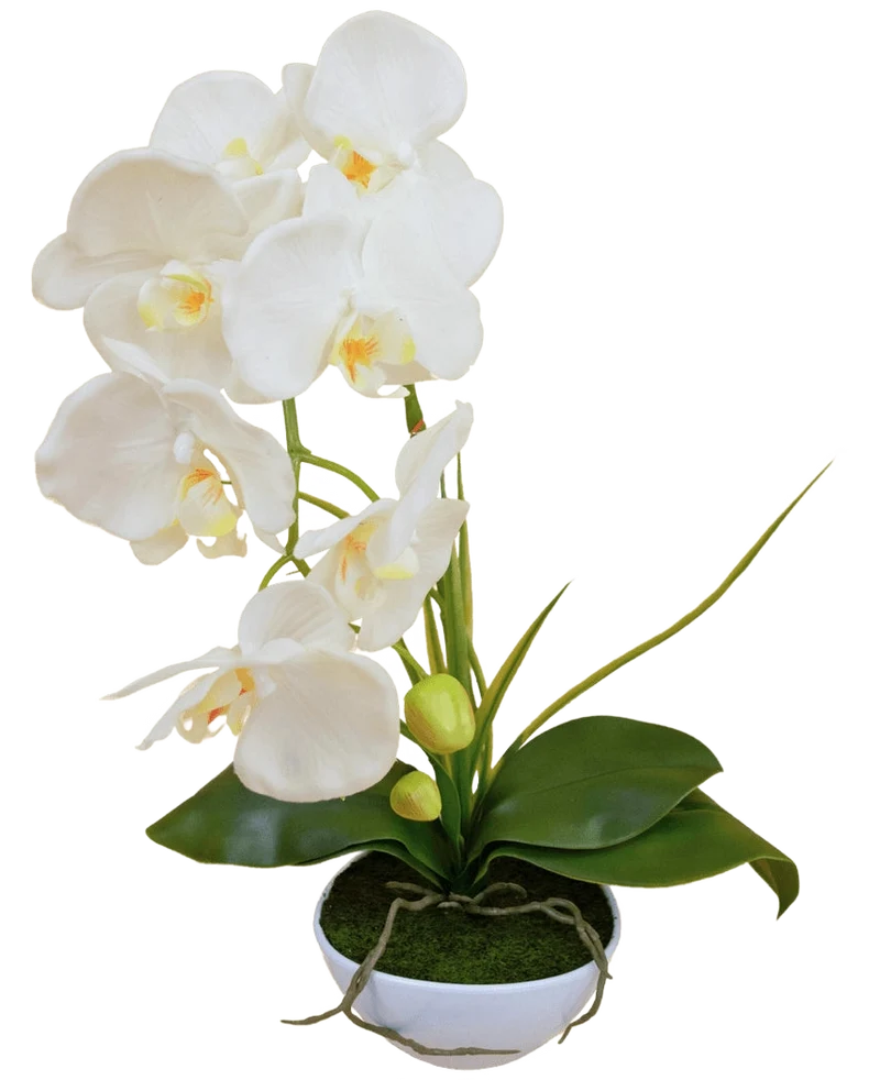 Kunst Orchidee 50 cm wit in pot