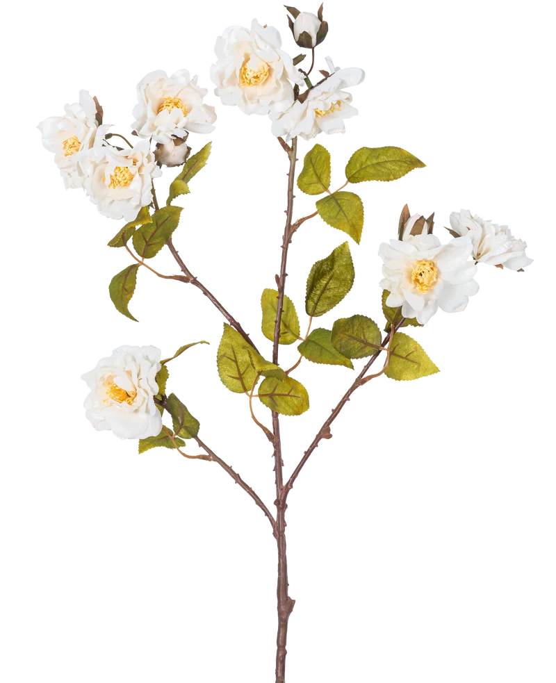 Kunsttak roos 72 cm wit