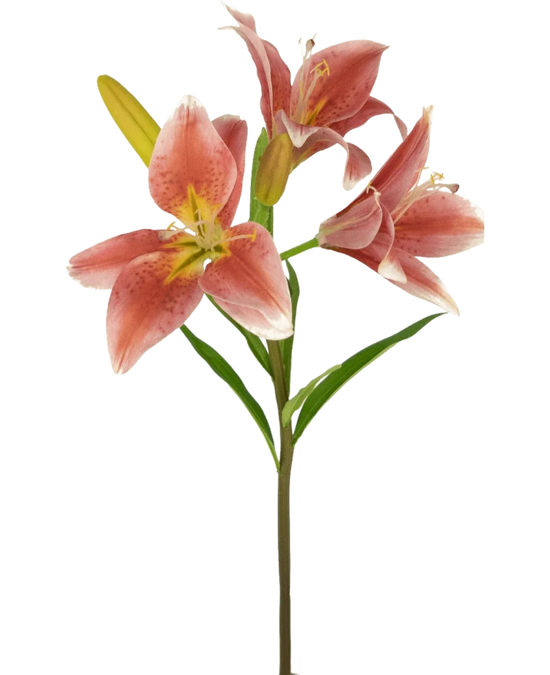Kunstbloem Aziatische Lelie 66 cm oud roze
