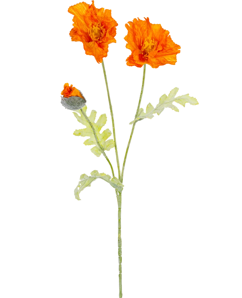 Kunstbloem Poppy 73 cm oranje