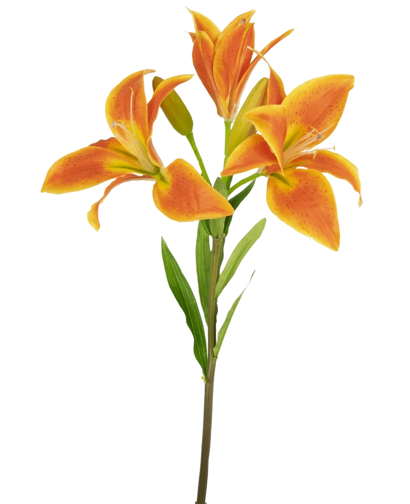 Kunstbloem Aziatische Lelie 66 cm oranje