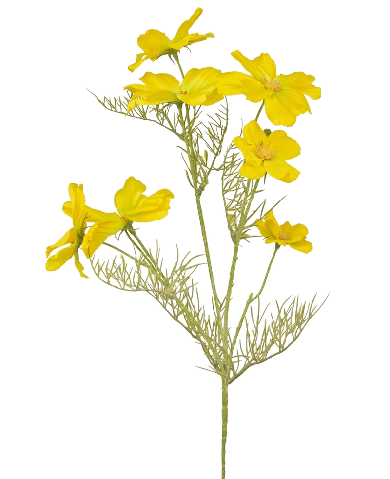 Kunstbloem Cosmos 74 cm geel
