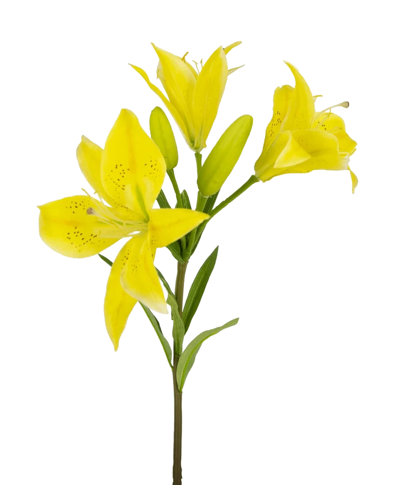 Kunstbloem Aziatische Lelie 66 cm geel