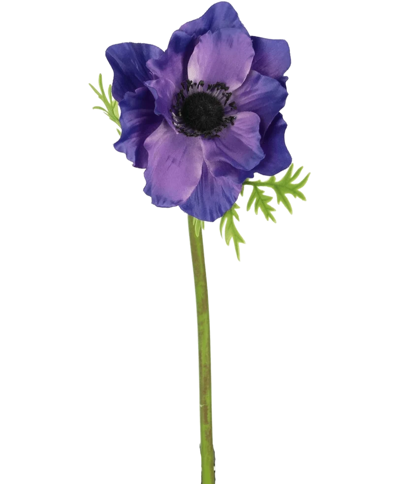 Kunstbloem Anemone 43 cm paars