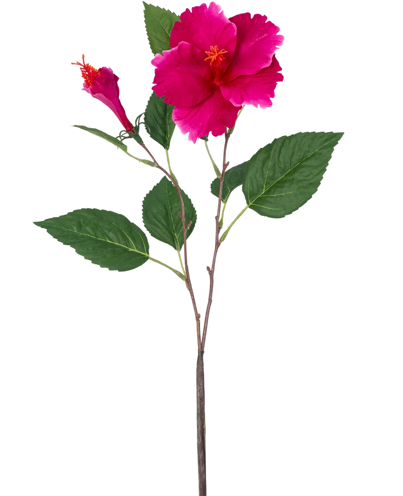 Kunstbloem Hibiscus 64 cm roze