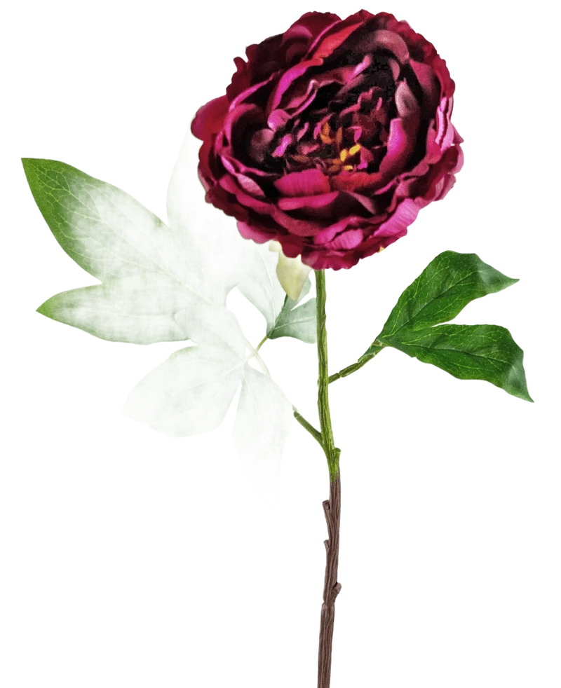 Kunstbloem Pioenroos 61 cm aubergine