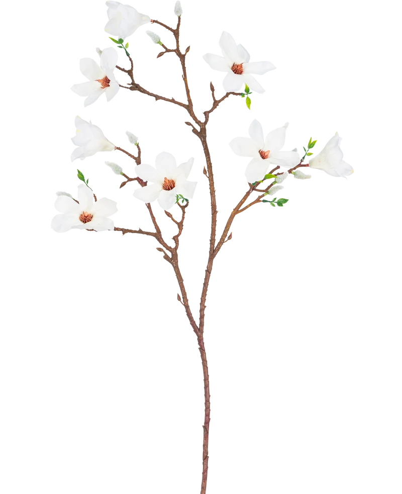 Kunsttak Magnolia kleinbloemig 89 cm wit