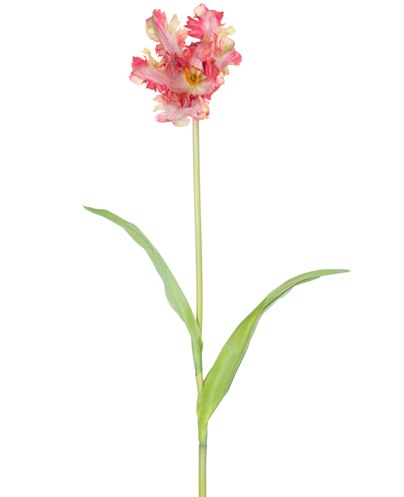 Kunstbloem Franse Parkiet Tulp 76 cm rood/geel