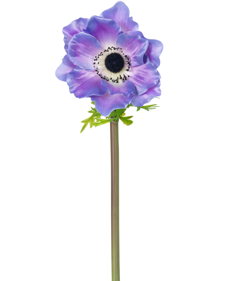 Kunstbloem Anemone Deluxe 43 cm paars