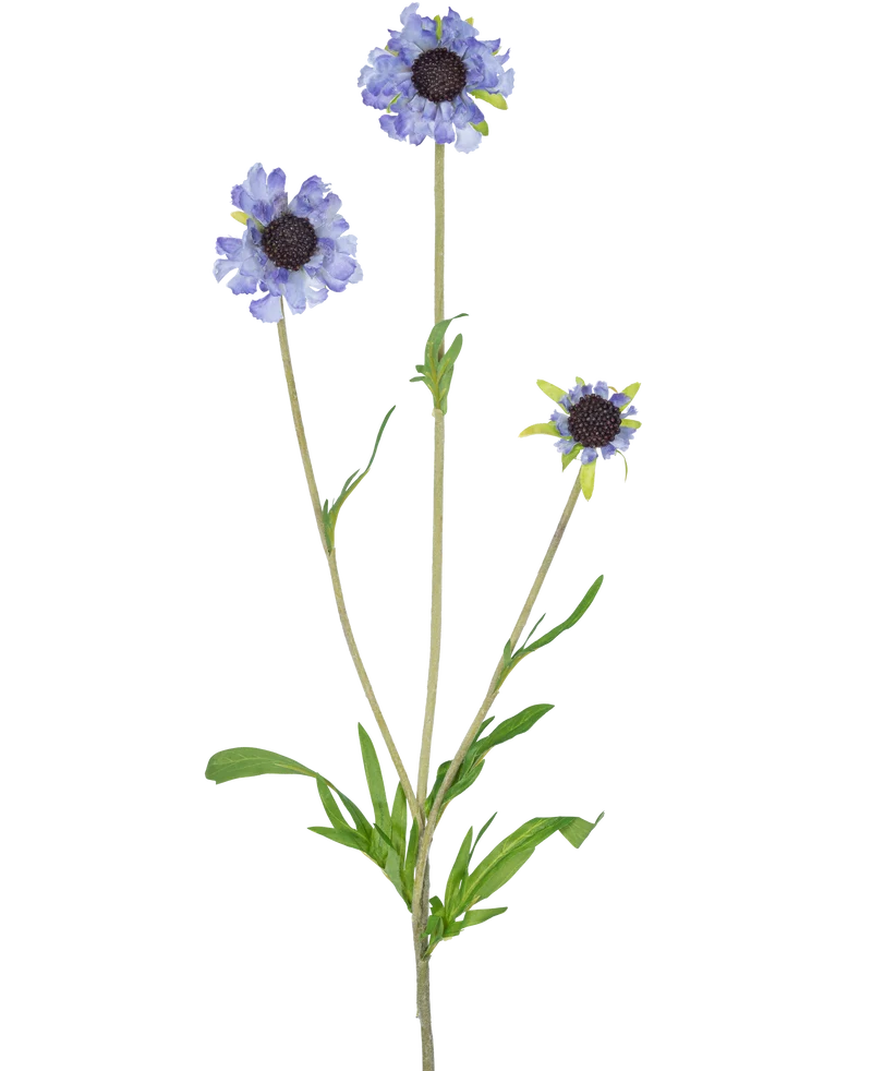 Kunstbloem Scabiosa 63 cm blauw