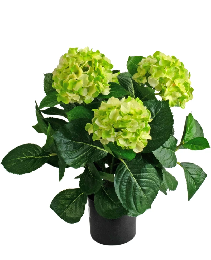 Kunstplant Hortensia UV 43 cm groen