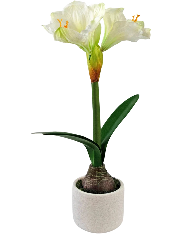 Kunstbloem Amaryllis Real Touch wit 48 cm
