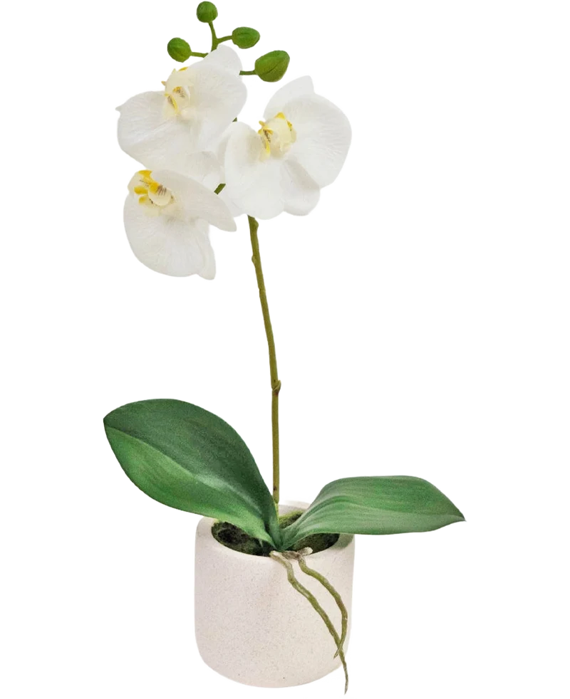 Kunst Orchidee Real Touch 30 cm wit