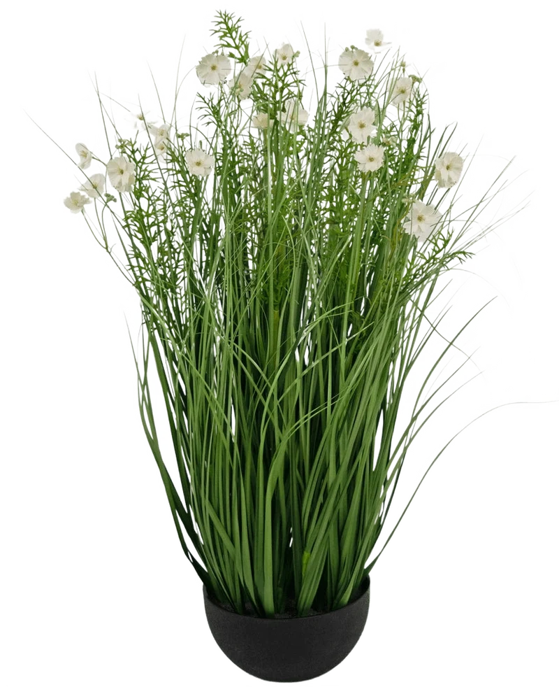 Kunstgras witte Gesang Bloem uiengraspot 90cm brandvertragend
