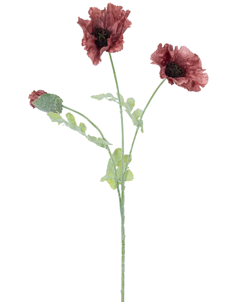 Kunstbloem Poppy 73 cm mauve