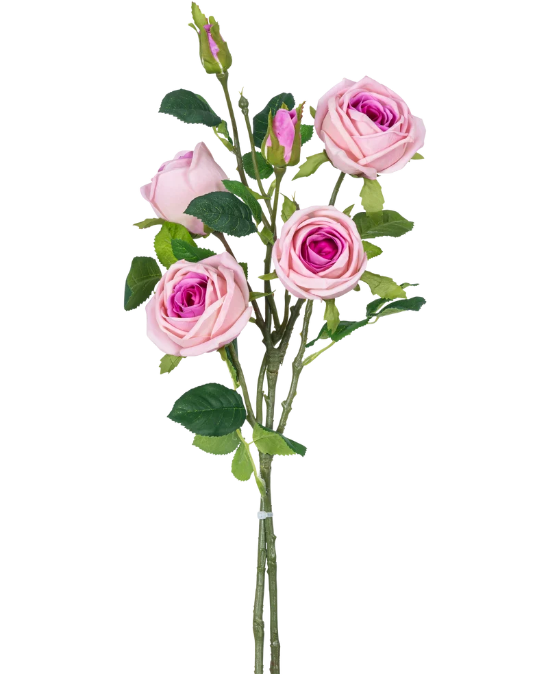 Kunstrozentak dubbel Real Touch roze 80cm