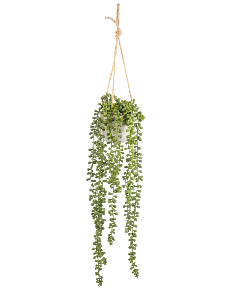 Kunst hangplant Senecio in pot 55 cm