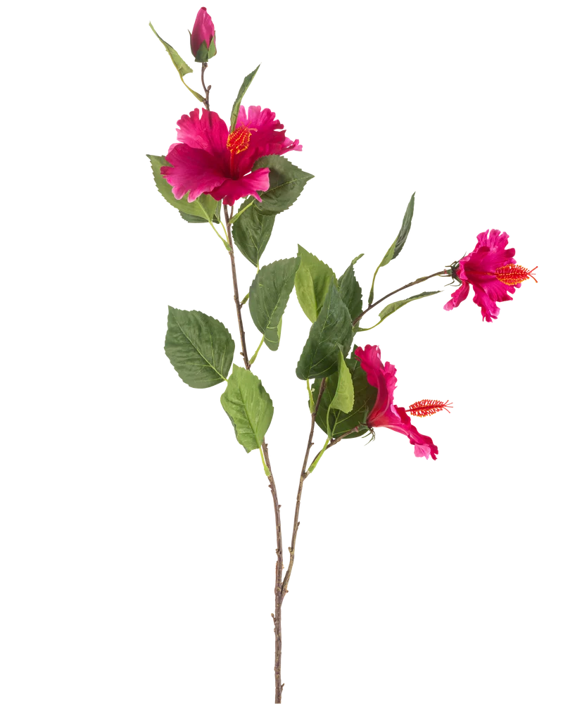 Kunstbloem Hibiscus 89 cm fuchsia