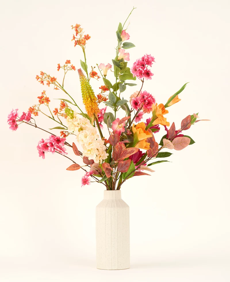 Zijden kunstbloemen boeket Wild Peach