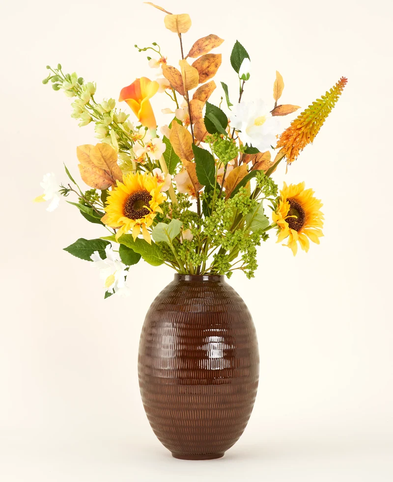 Zijden kunstbloemen boeket Amber Light