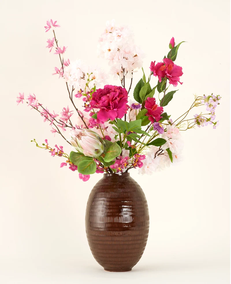 Zijden kunstbloemen boeket Pink Reverie