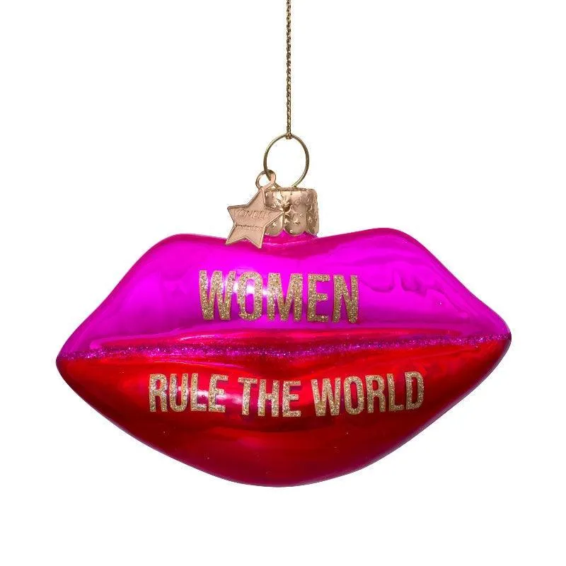 Kerstornament - Vondels Lippen 'Women Rule The World'