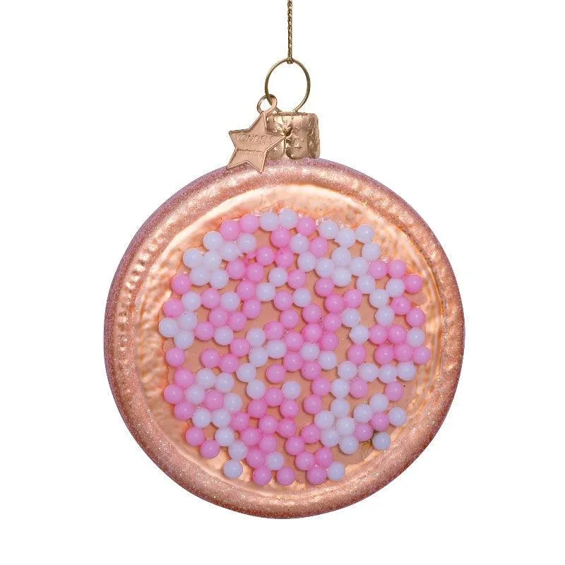 Kerstornament - Vondels Beschuit met muisjes roze