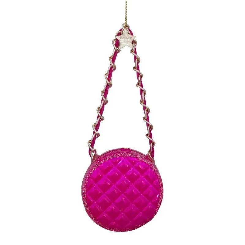 Kerstornament - Vondels Chanel tas rond roze