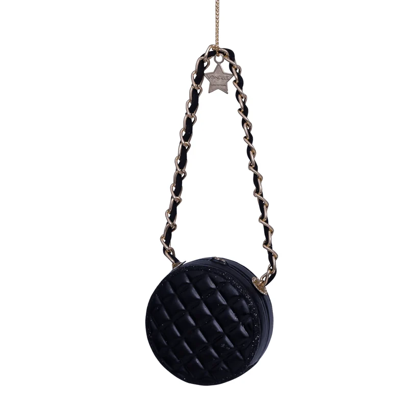 Kerstornament - Vondels Chanel tas rond zwart