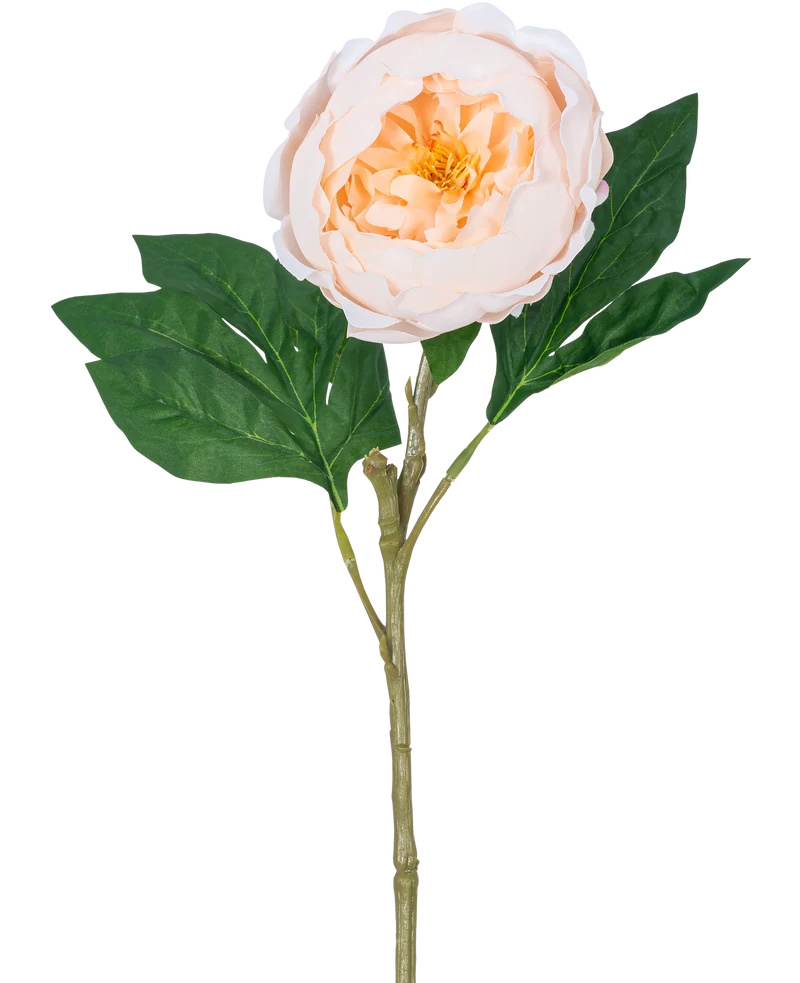 Kunstpioen Real Touch Crème Wit 58cm