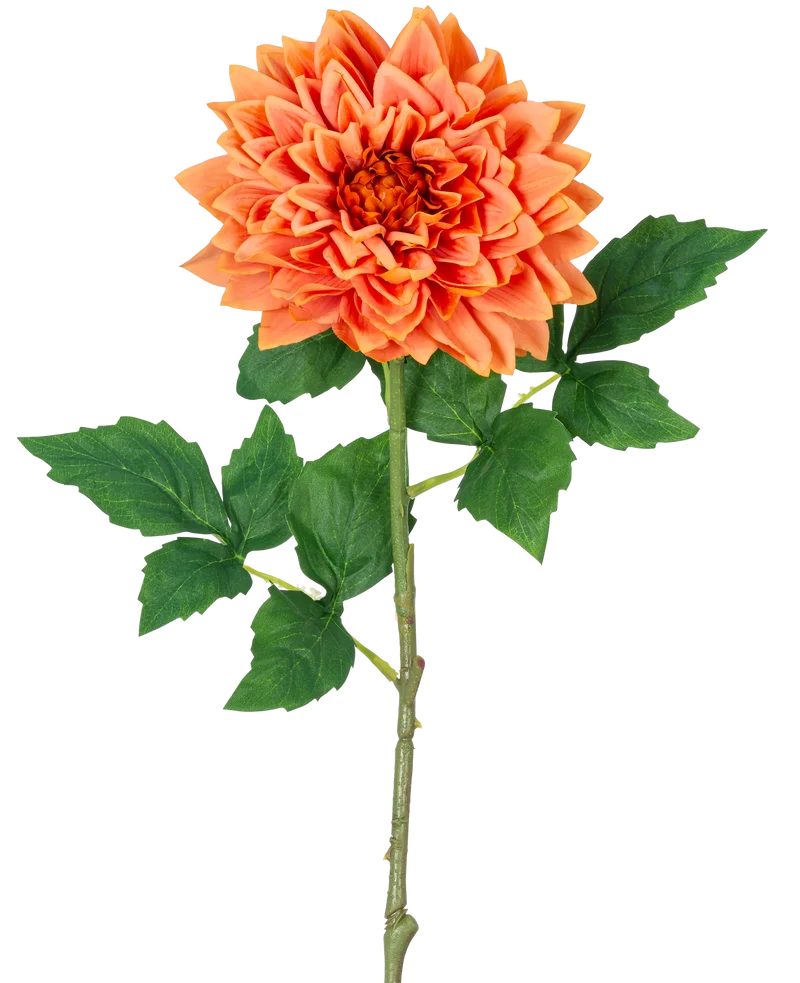 Kunst Georgine Real Touch oranje 70cm