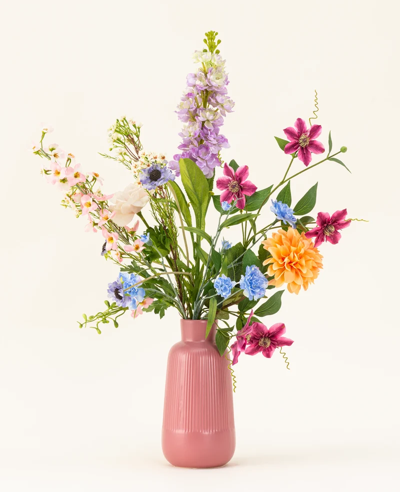 Zijden kunstbloemen boeket Bloom & Glow