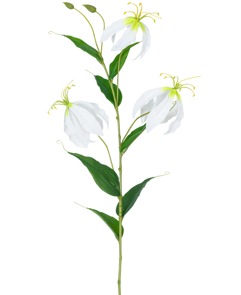 Kunstbloem Gloriosa Real Touch Wit 75 cm