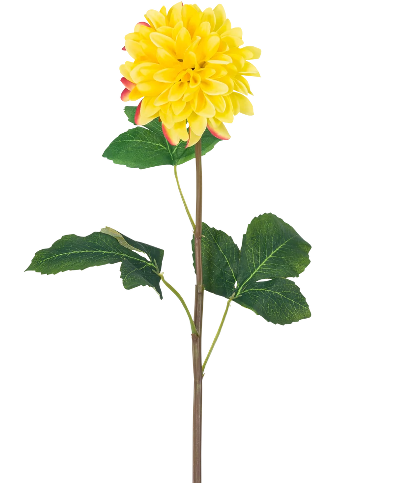 Kunstbloem Dahlia Real Touch Geel 73 cm