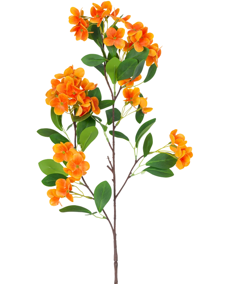 Kunstbloem Sneeuwbal Real Touch Oranje 80 cm