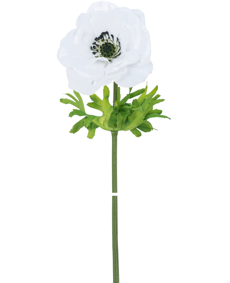 Kunstbloem Anemoon Real Touch Wit 52 cm
