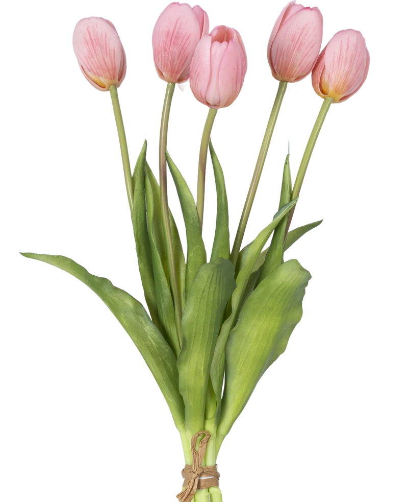 Kunsttulpenboeket Real Touch Roze 40 cm