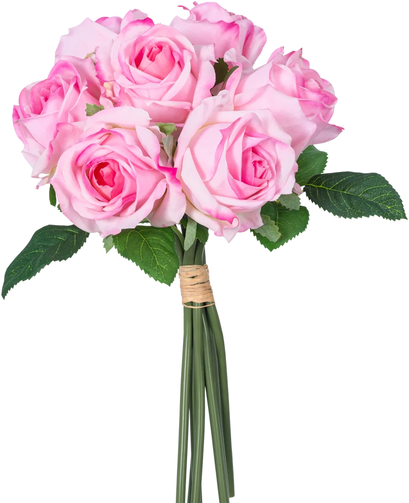 Kunstrozenboeket 7 Rozen Real Touch Roze 30 cm