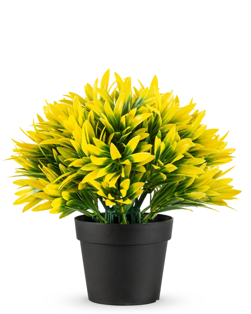 Kunstplant Yellow sun in pot UV 22 cm