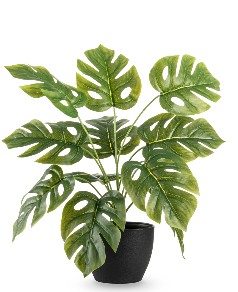 Kunst Monstera 40 cm in sierpot zwart