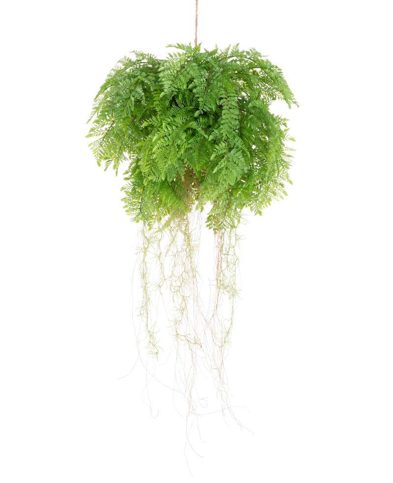 Kunst hangplant Varen met wortels d55 cm met hangsysteem
