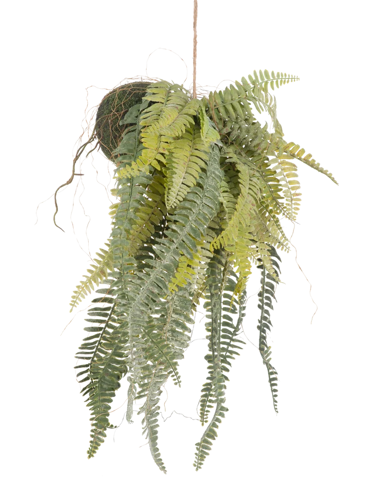Kunst hangplant Frosted Varen op bal 97 cm