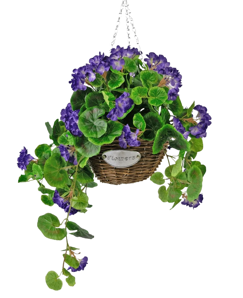 Kunstbegonia paars in mand UV 70cm