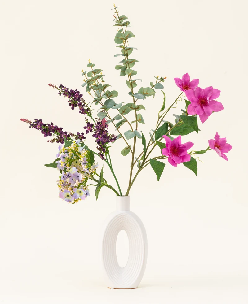 Zijden kunstbloemen boeket Lavender Skies