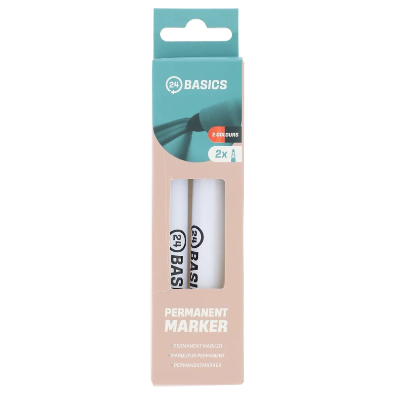24Basics Permanent marker set rood en zwart