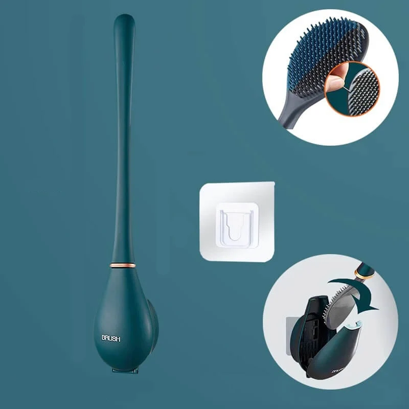 Flexibele Wandtoiletborstel met Siliconen Kop - Hygiënisch Schoonmaken
