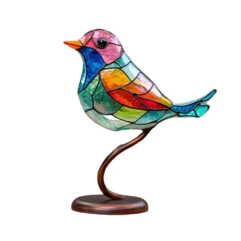 Acryl Vogels op Tak Beeld – Elegante Kunstzinnige Woondecoratie