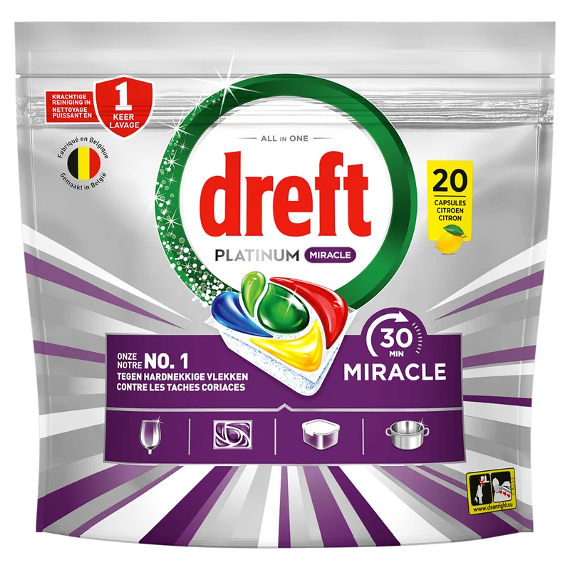Dreft Miracle vaatwascapsules lemon